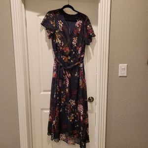 Lane Bryant full length navy dress